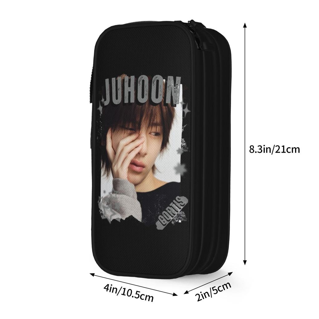 C-Cortis Juhoon Kpop Boy Group Pencil Cases Fashion Pen Bag for Student Big Capacity Students School Gift Pencil Pouch