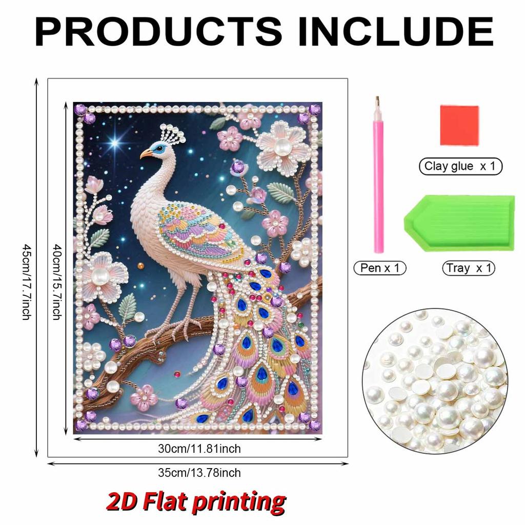 Pearl Painting Kit Graceful Peacocks Theme Frameless Handicraft DIY Bedroom Decoration Living Room Wall Art Room Decoration Art Craft Decoration
