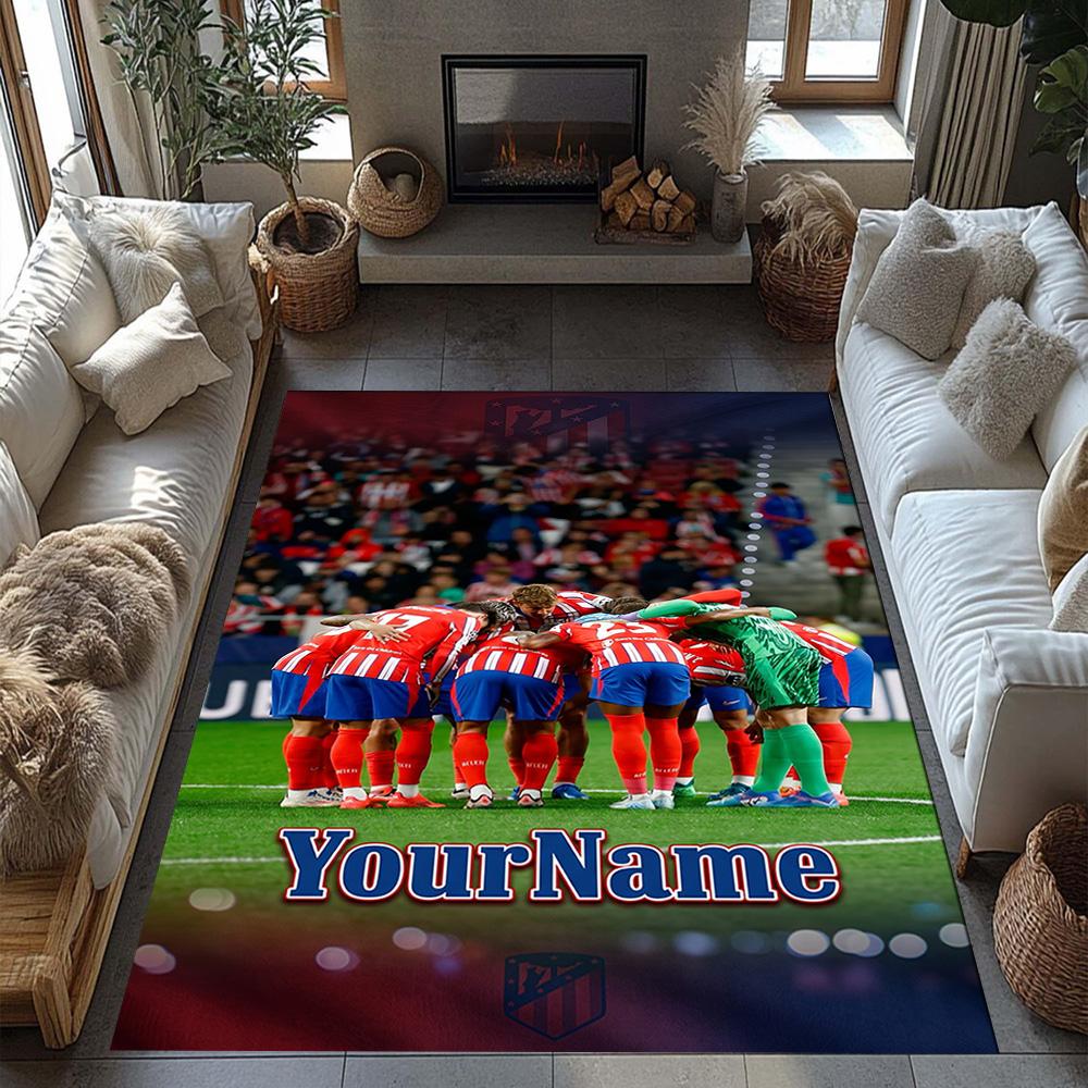 Atletico Madrid Customize Text Area Rug Perfect for Foyer Dining Room Entryway Hallway Anti-slip Rug Office home decor
