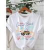Fun Beach Graphic Print T-shirt, Short Sleeve Crew Neck Casual Top for Summer and Spring, Women's Clothing