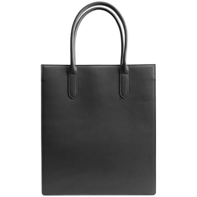 MALTA Tote Bag, Vertical, A4 Size, Stands Alone, Handles, Cowhide Leather Body, PU Leather, Water-Repellent, Large Capacity, Men's and Women's, Black