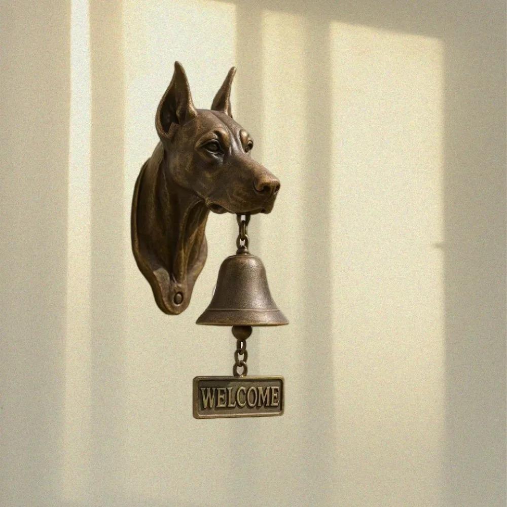 Farmhouse Decor Vintage Welcome Doorbell Unique Wall Mount Puppy Doorbell Resin Rustic Manual Doorbell Front Door