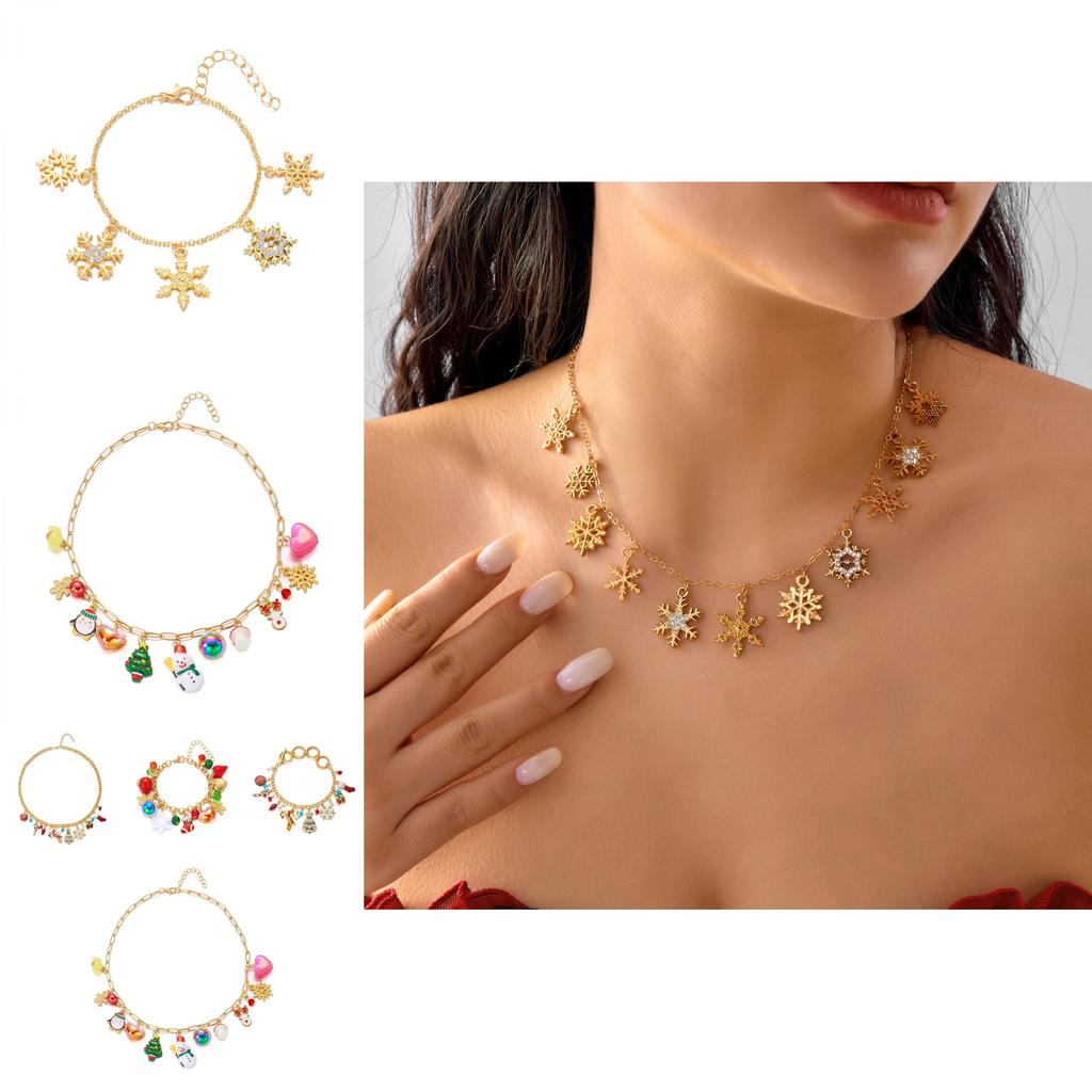 Festive Christmas Animal Jewelry Collection With Zinc Alloy Chains And Seasonal Charms For Men Women