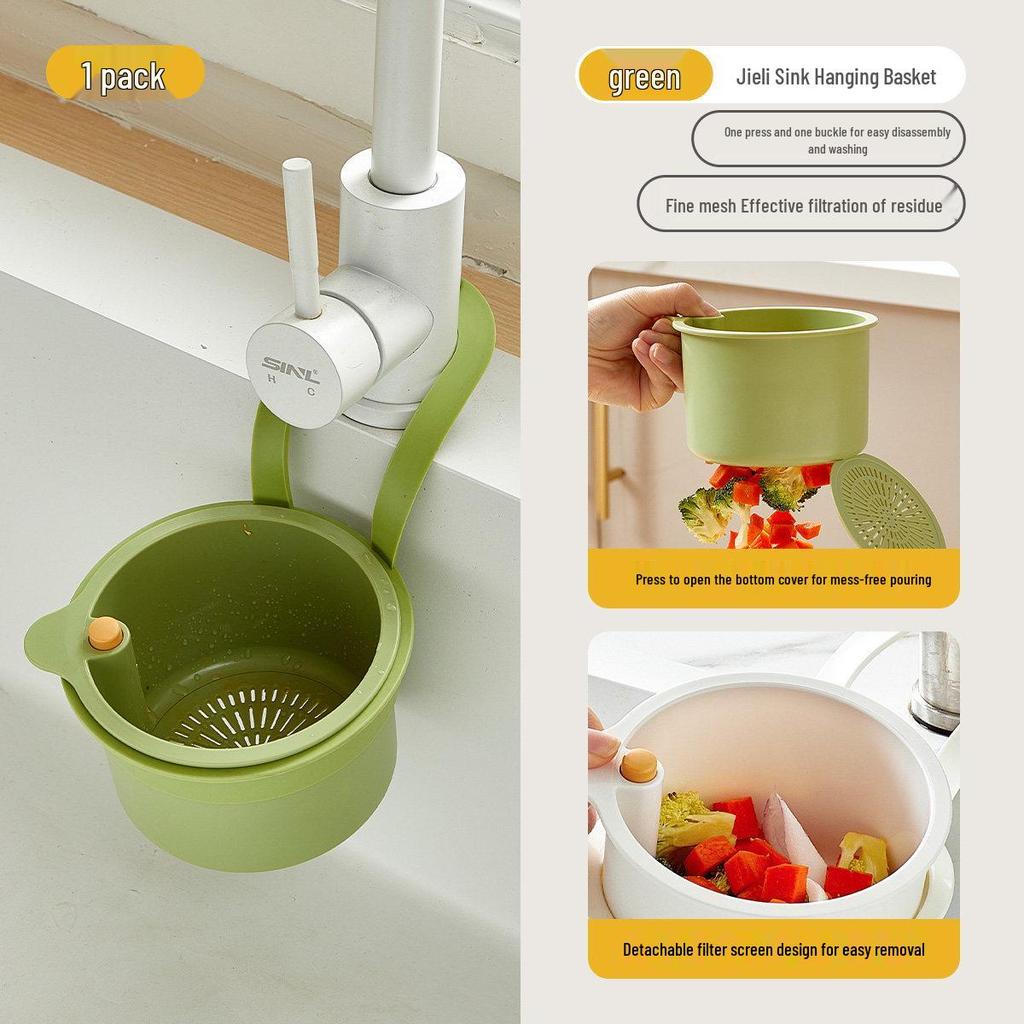Hanging Kitchen Sink Drain Basket for Food Residue & Fruit Washing