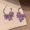 Purple Ice Waterfall Tassel C Stud Earrings Elegant and Smart Spring and Summer Vacation Light Luxury Exquisite Niche Earrings Earrings