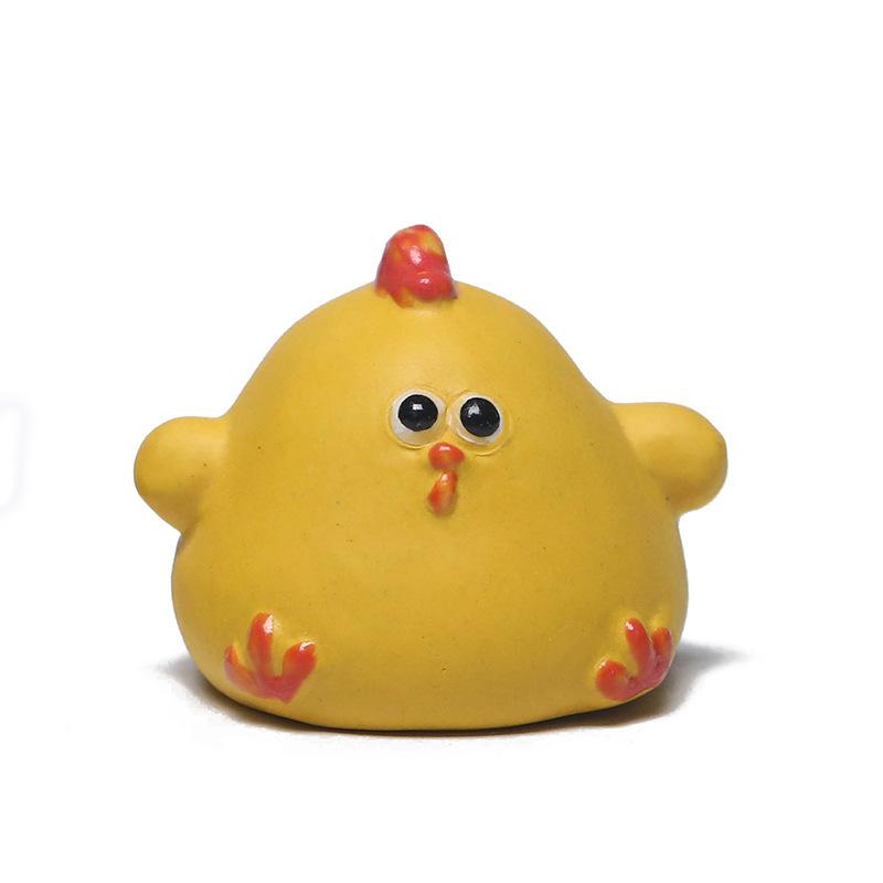 

Yixing Purple Clay Zodiac Little Yellow Chicken Tea Pet Luxury Exquisite Miniatures Tea Figurine Play Toys Tea Statue Ornaments