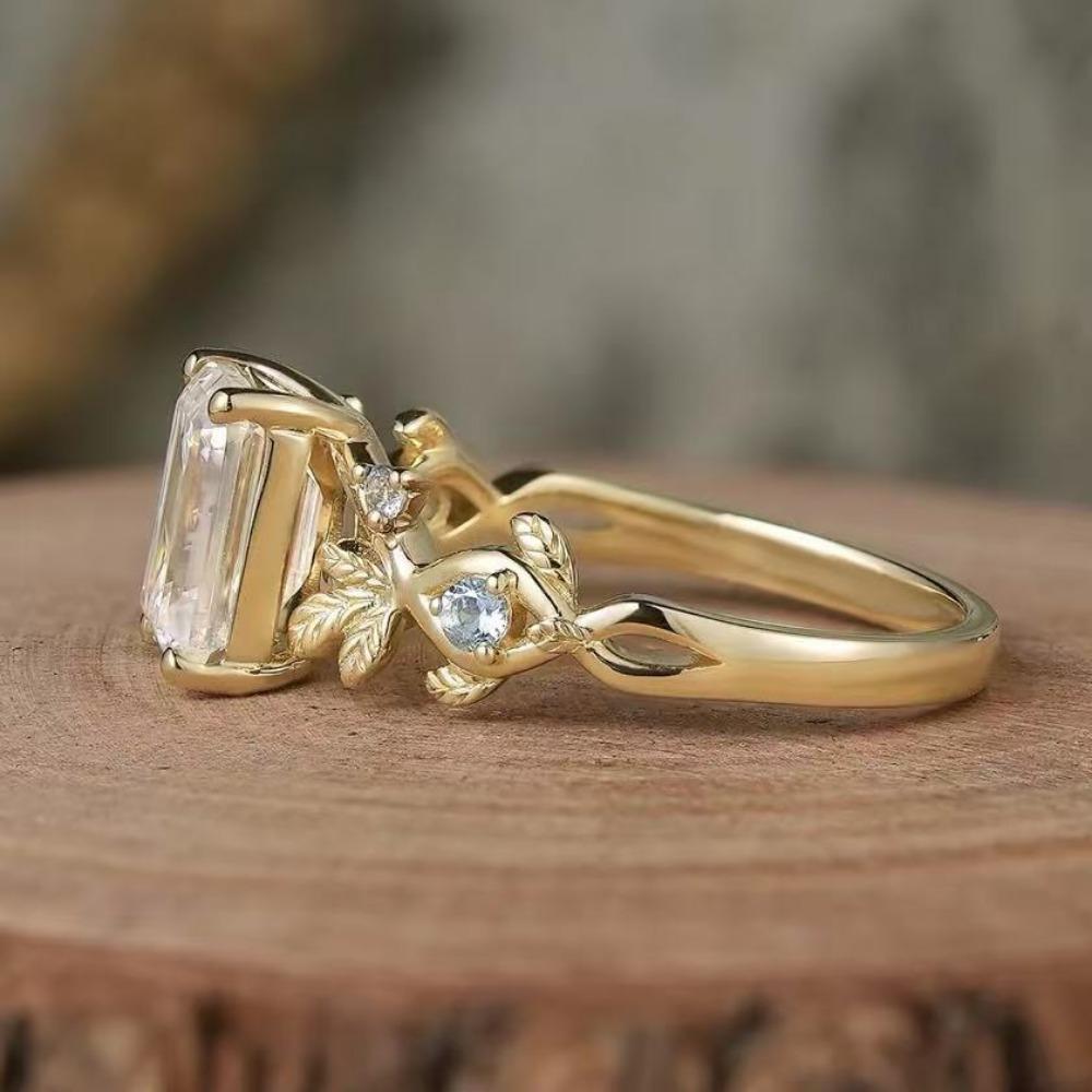 Luxuriöser europäischer und amerikanischer INS-Stil quadratischer Zirkonring modischer vielseitiger Blumen-Damenring neuer Schmuck