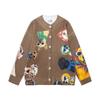 Herren Übergroßer Strickcardigan Mit 3D-Hundeaufdruck Streetwear Langarmpullover Herbst