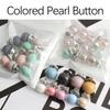 10Pcs Faux Pearl Buttons Round Decoration Beads Without Sewing for Anti-exposure Coat Sweater Clothes