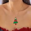 New Design Sweet Pink Christmas Tree Pendant Earrings For Women Luxury Sparkling Zircon Dangle Earring Holiday Party Jewelry
