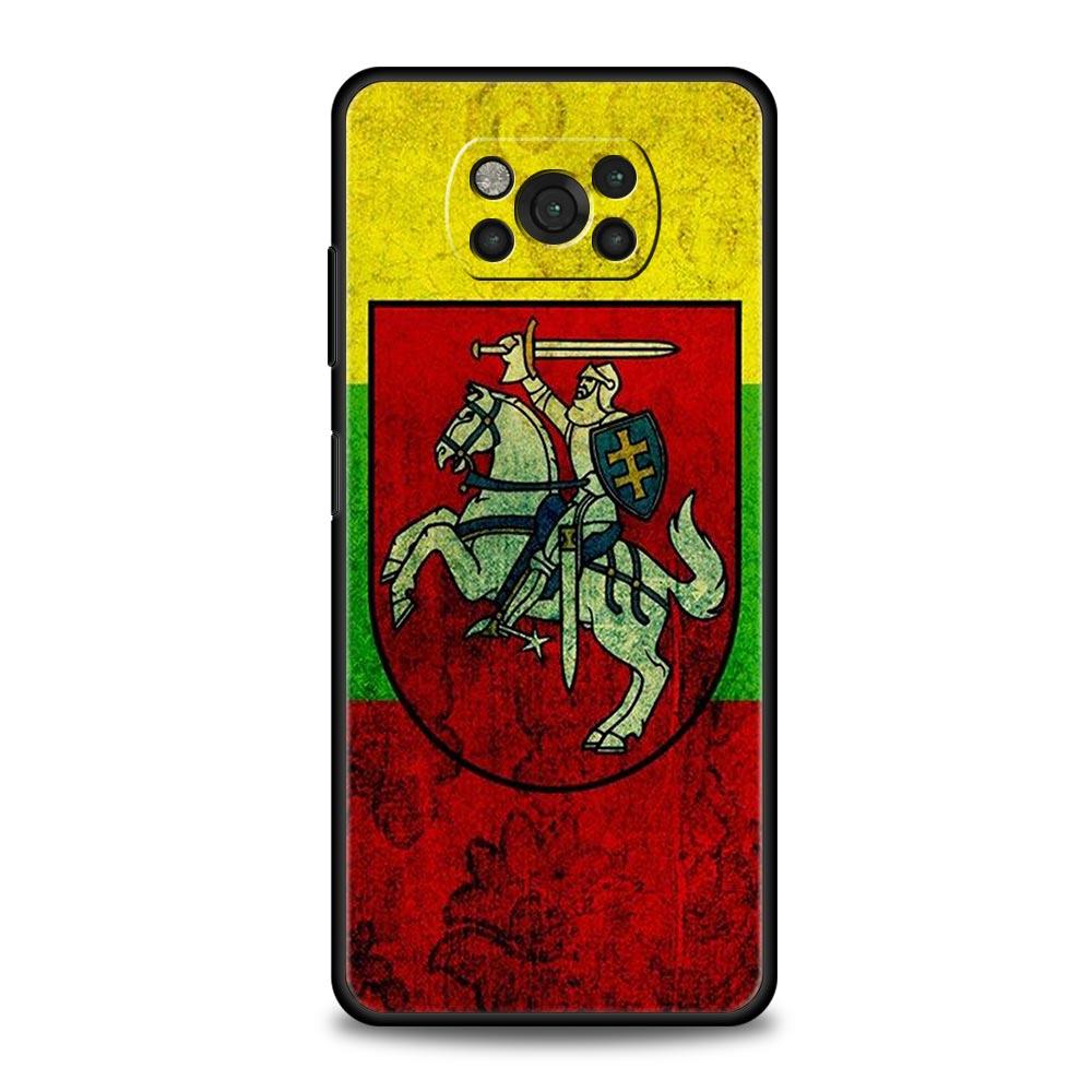 Flag of Lithuania Flag Phone Case For For Xiaomi Poco X6 X5 Pro X4 X3 NFC F5 Pro F4 F3 GT M5 M4 Pro 5G M3 C51 C50 C55 Soft Cover
