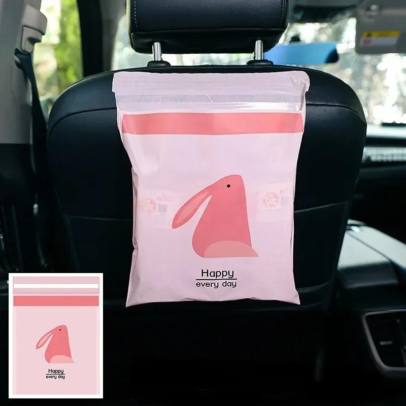 15PCS Car Trash Bag Disposable Self-Adhesive Garbage Can for Auto Seat Back Hanging Trash Bag Office Kitchen Garbage Storage Bag