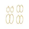 14K Gold Plated Snap-Closure Hoop Earrings with 925 Silver Needle - Trendy Fine Accessories