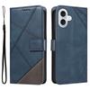 For iPhone 17 Leather Case Geometric Line Design Wallet Phone Cover with Wrist Strap