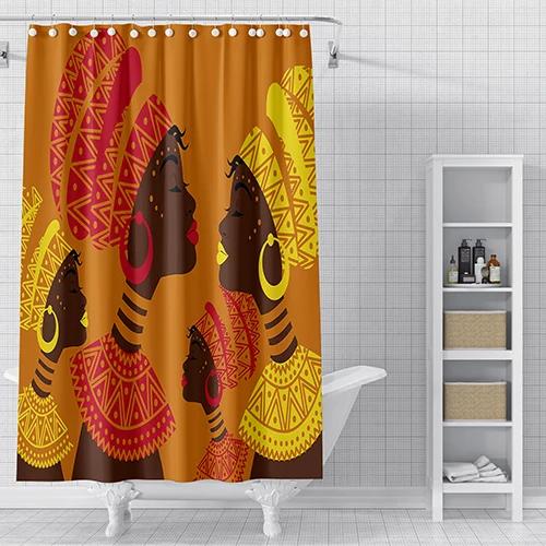 Cartoon 3D moda czarna dziewczyna afroamerykanin kobieta zasłona prysznicowa seksowna nowoczesna elegancka kobieca akcesoria domowe