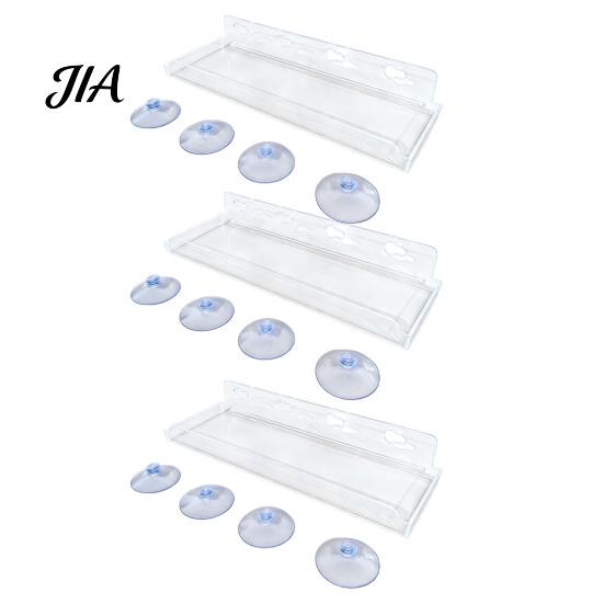 Wall Mounted Storage Rack Window Plant Shelf with Suction Cup And Protective Edge, Clear Acrylic Floating Sturdy Organizer Display Shelf, for