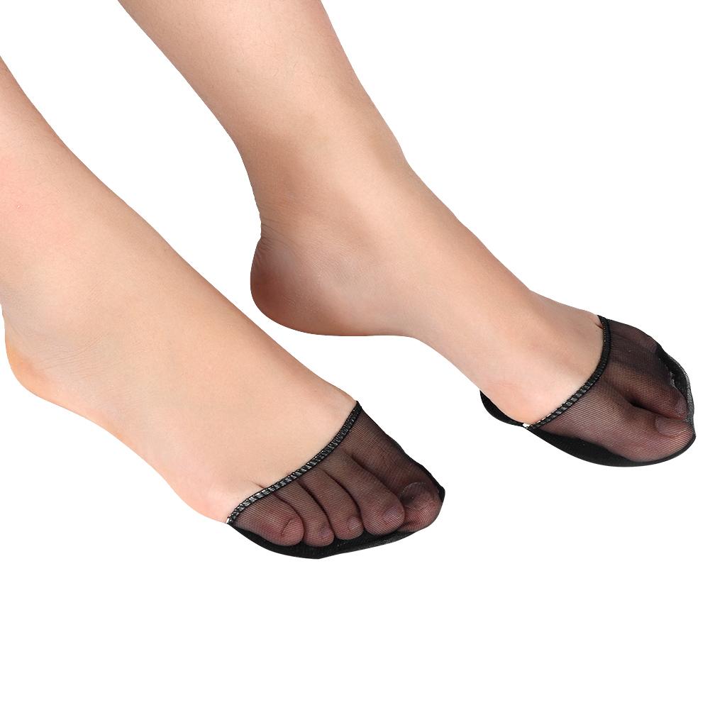 1 Pair of Hidding Non Slip High Heel Forefoot Pad Cushion Foot Care Tool (Black)