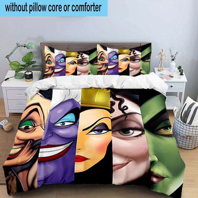 Evil Queens Collage 3PCS Bedding set,Ideal for1pc Duvet Cover And 2pcs Pillowcases Perfect for Christmas gift,Ideal for Bedroom, Dormitory