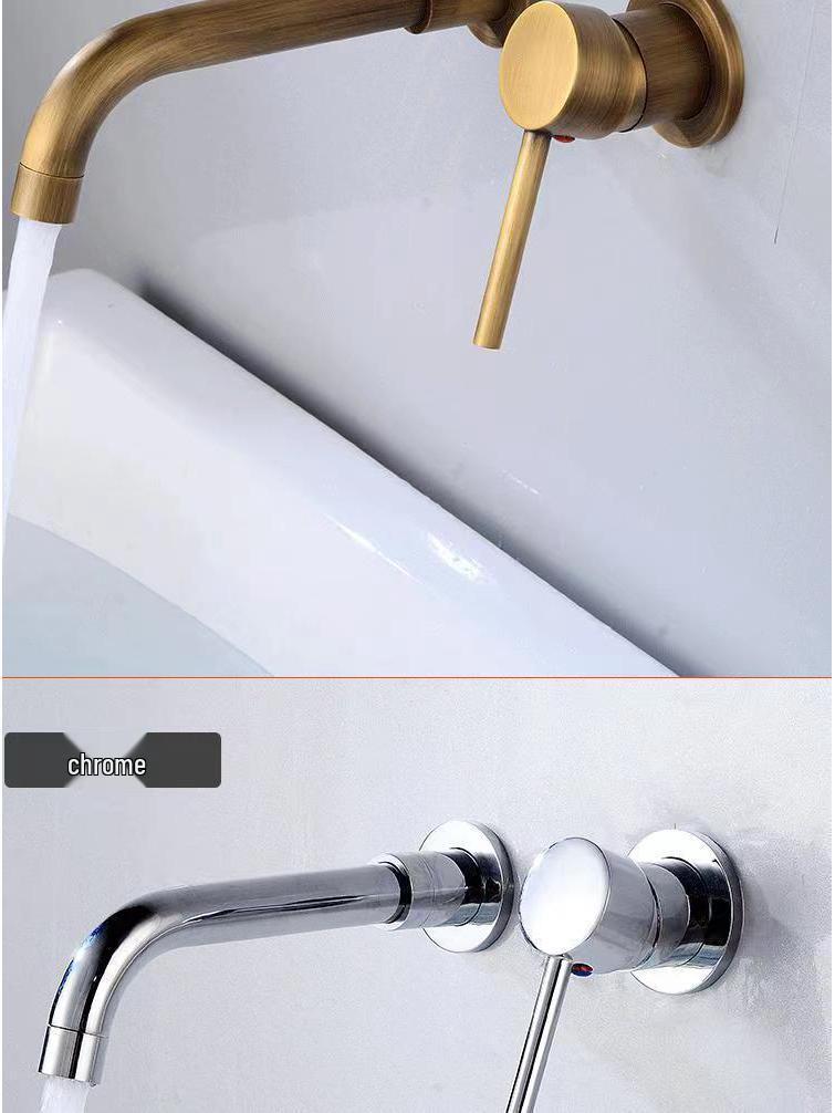 Concealed Wall-Mount Hot/Cold Basin Faucet for Hotel Projects