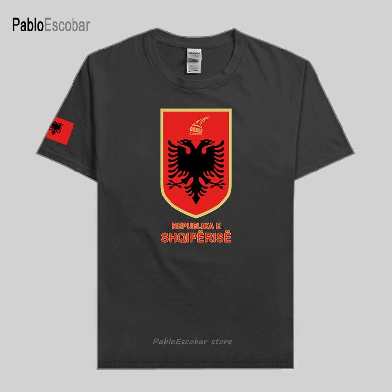 

Republic of Albania ALB Albanian men t shirt jersey nation team tshirt cotton tshirt clothing tees country sporting 4XL