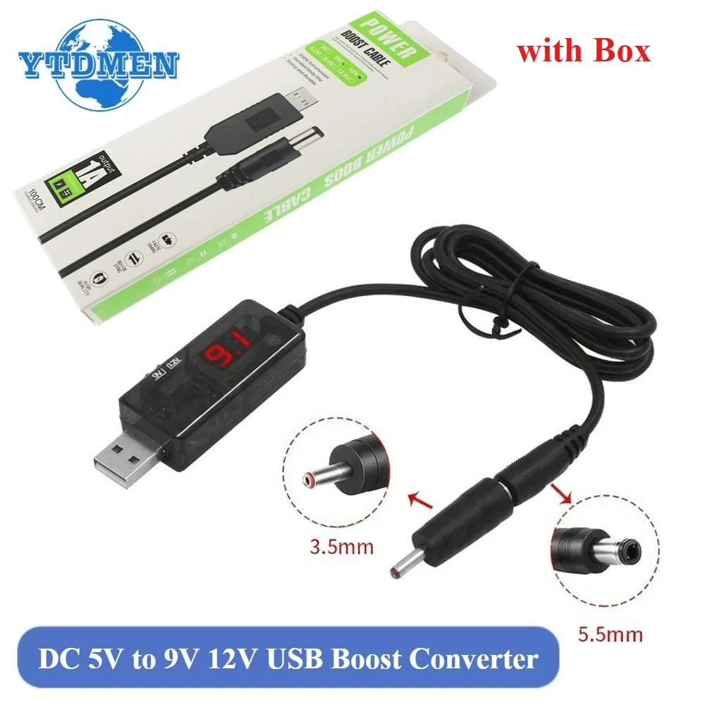 DC 5V auf 9V 12V USB Aufwärtswandler 5.5*2.1mm Aufwärtswandler Kabelmodul mit 3.5x1.35mm Adapter Anschlussstecker