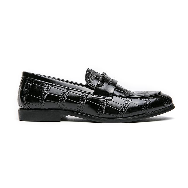 Men’s Penny Loafer Black Leahter Dress Formal Business Shoes Tuxedo Wedding Shoes Over Sized