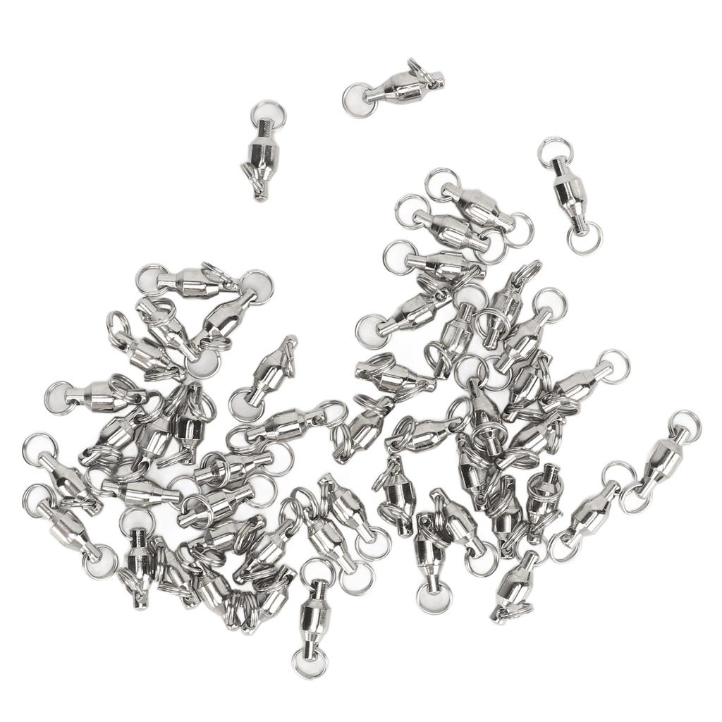 50pcs Ball Bearing Swivels Connector High Strength Stainless Steel  Welded Rings Barrel Swivels