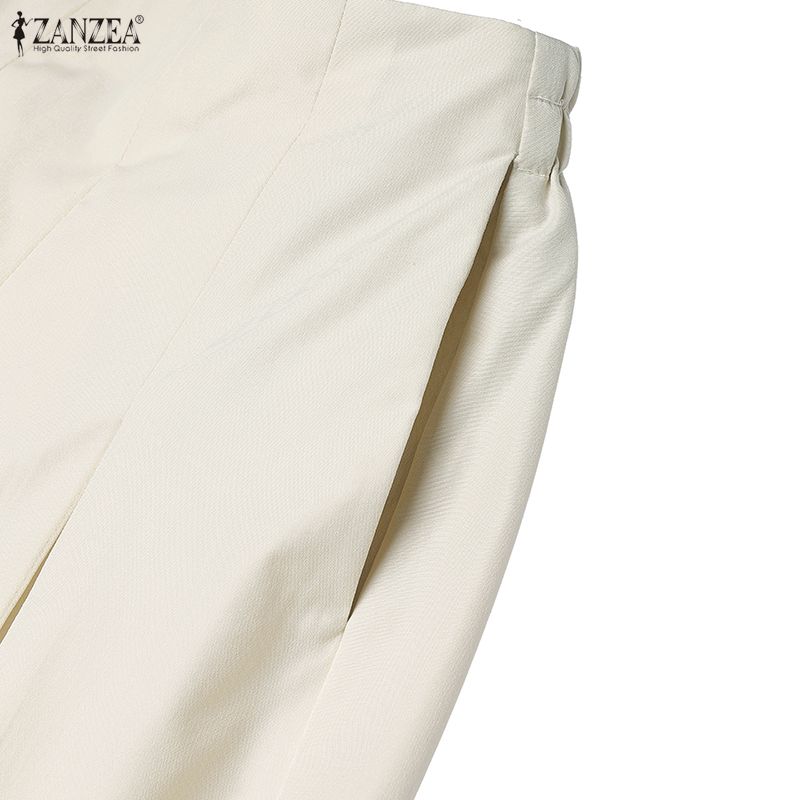 ZANZEA Dámské ležérní, elastický pas, jednobarevné volné dlouhé sukně