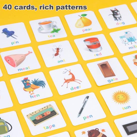 Word Spelling Game CVC Phonics Flash Card Wooden Letter Building Block Toddlers Alphabet