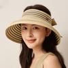 Striped Empty Top Hat Women's Summer Breathable Sun Protection Sun Hat Outdoor Foldable Sun Hat