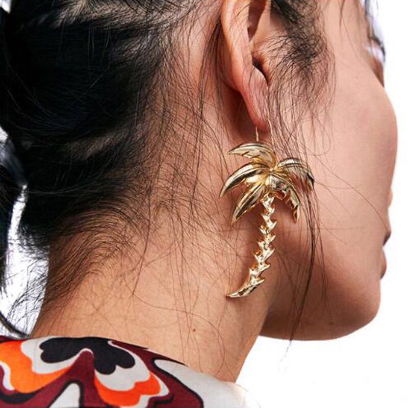 Retro stil personlighet överdrivna metallnitar örhängen enkla geometriska barockstil hoppande örhängen mode öron smycken