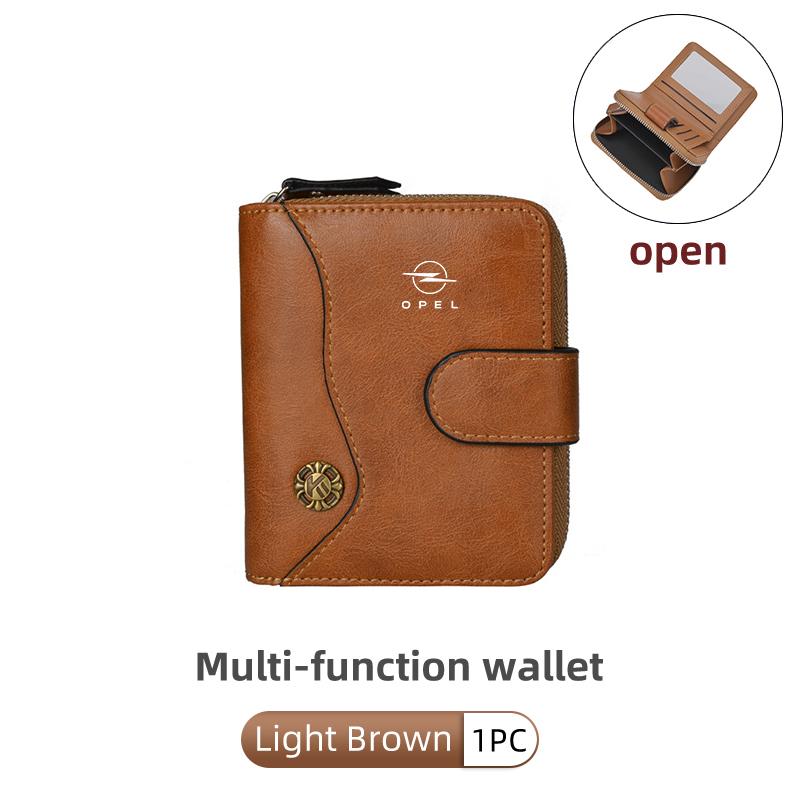 Custom Men's Short Buckle Wallet Money Purse Key Card Pounch For Opel Insignia Corsa Zafira Mokka Grandland Antara Ampera