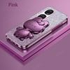 Cute 3D Rabbit Makeup Mirror Stand Plating Soft Case For Huawei Honor 90 Lite 70 Pro X8 X6s 4g 5g 8x Protect Back Cover Honorx8