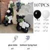 107pcs Black Balloons Wedding White Decor Balloon Garland Arch Kit Birthday Party Baby Shower Wedding Birthday Party Decoration