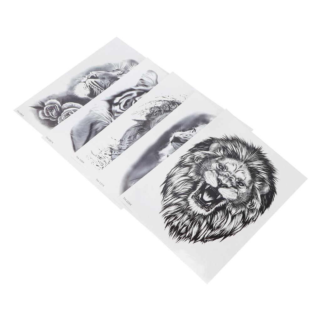 5 Sheet Animal Pattern Temporary Tattoo Sticker Men Waterproof Tattoo Sticker Accessory