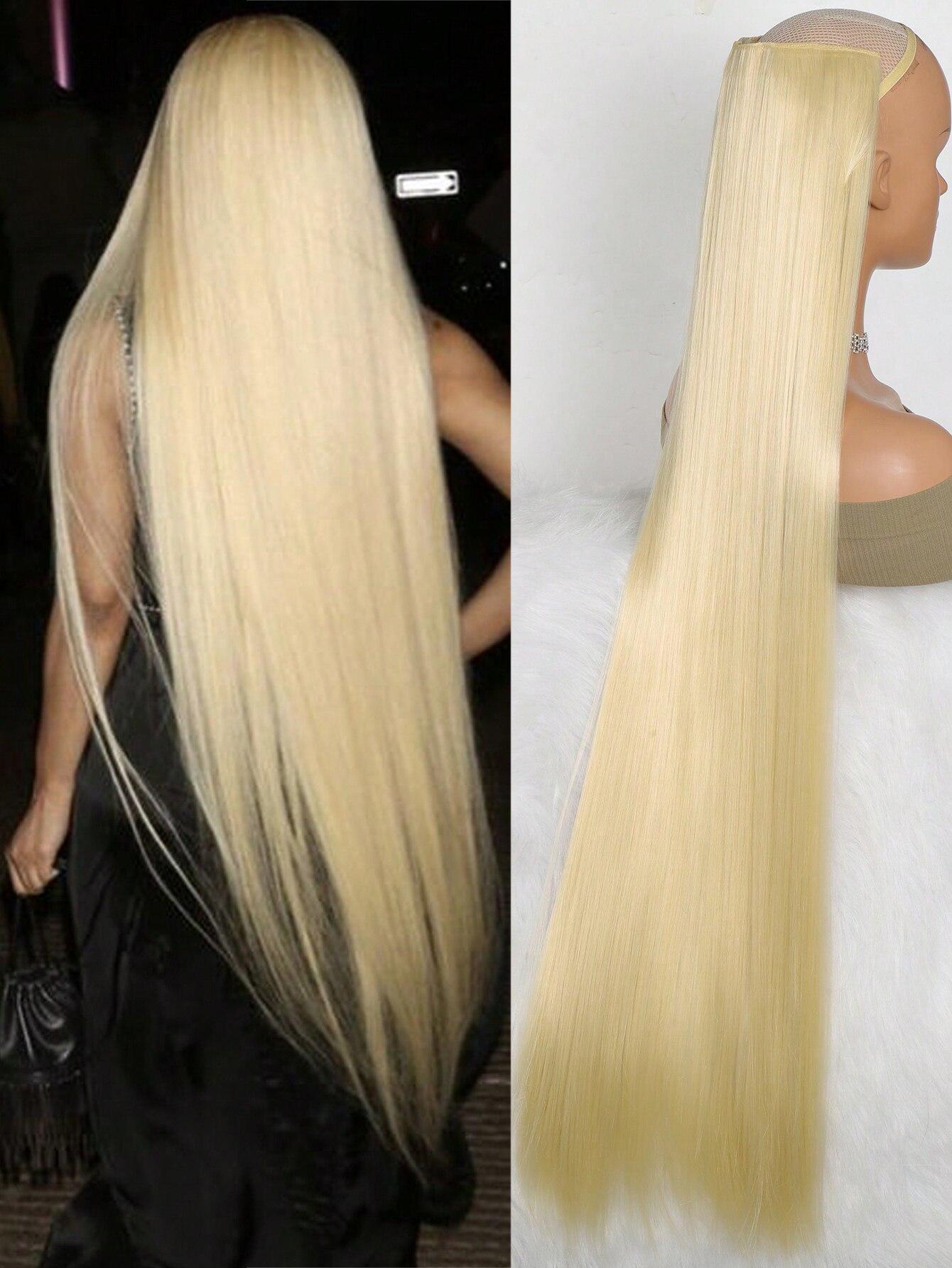

Aosiwig Synthetic Super Long Straight 100cm 5 Clip In Hair Extension Natural Hair Black Blonde Fake False Hairpiece для жінок 20inches-50cm