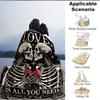 1PC Skeletal Love Blanket, Throw For Sofa, Bed, Travel, Camping, Livingroom,