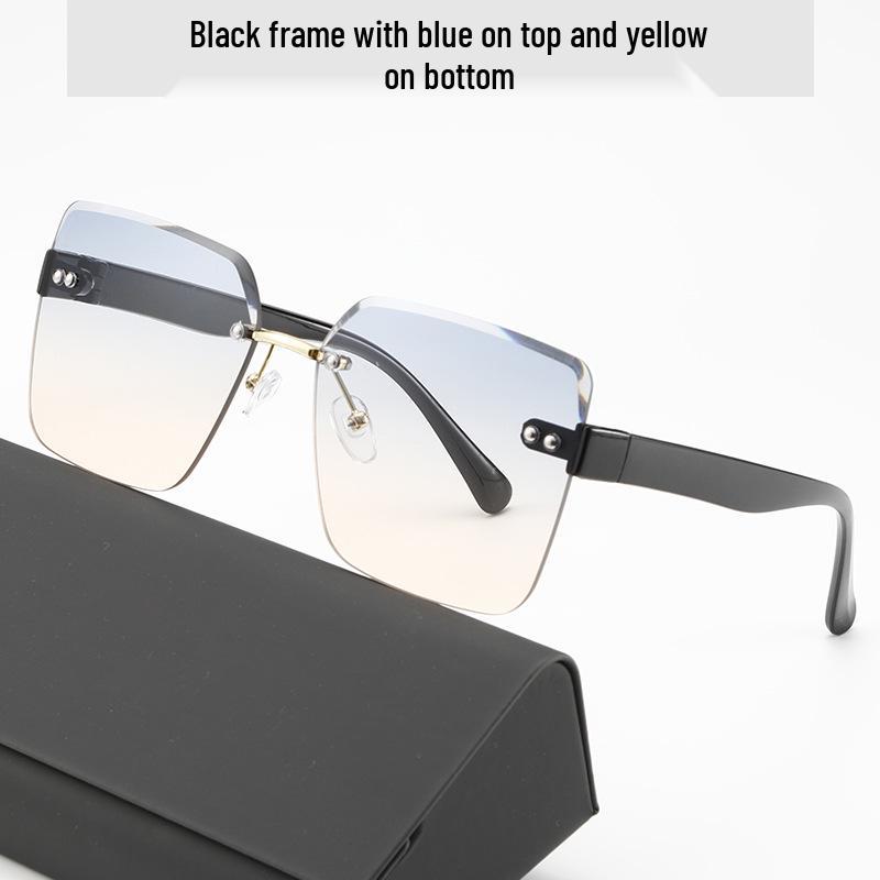 High-End Frameless Women's Sunglasses: Sun Protection, Anti-UV, Slimming Design