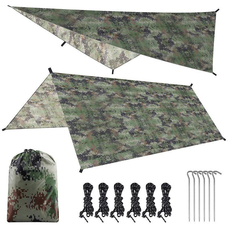 Ultralight Camp Tent Waterproof Camping Tarp Shelter Portable Hammock Rain Fly Sunshade for Outdoor Hiking
