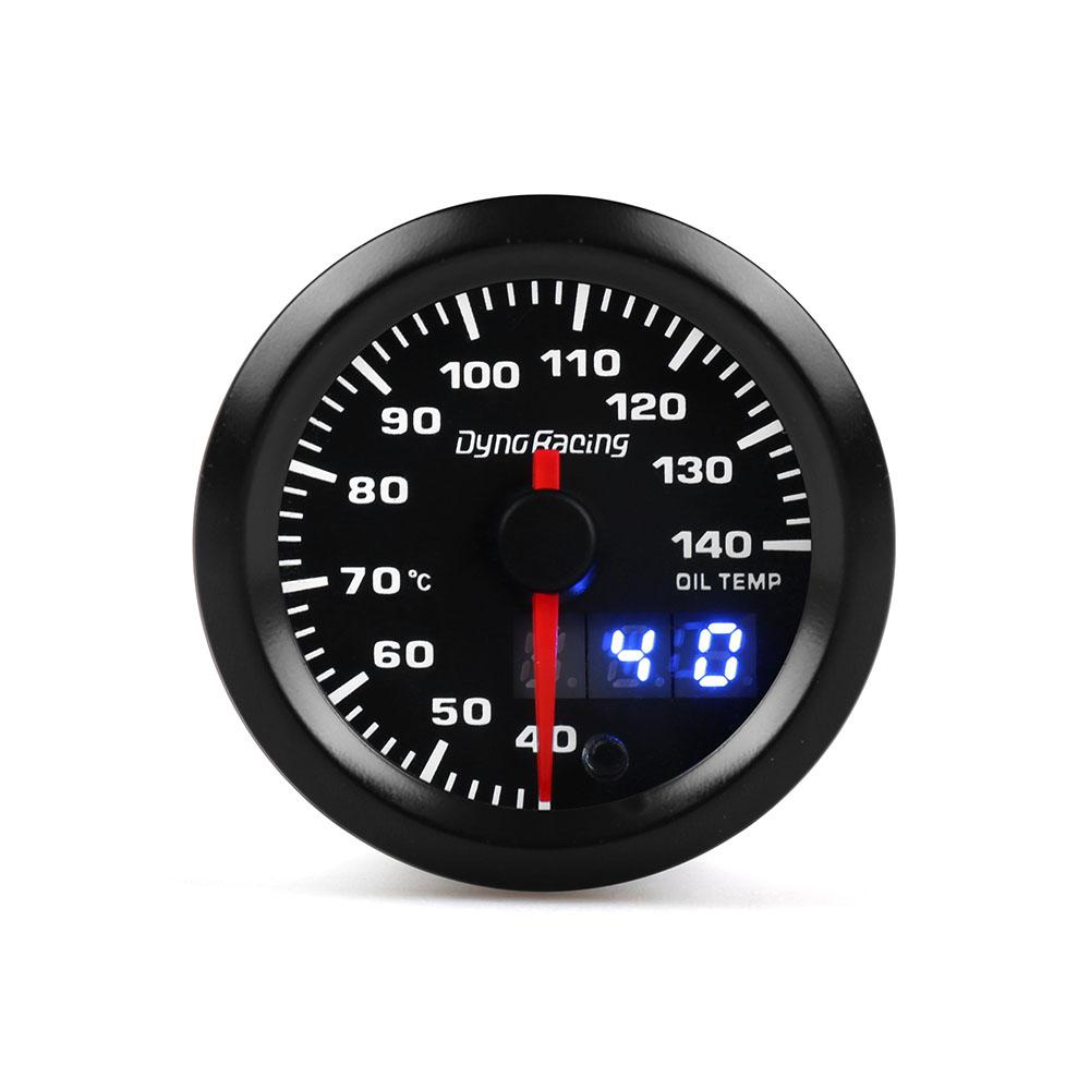 Dynoracing 52mm Dual Display Oil temp Gauge 7 colors Led 40-140 Celsius Oil temp meter with Stepper Motor BX101499