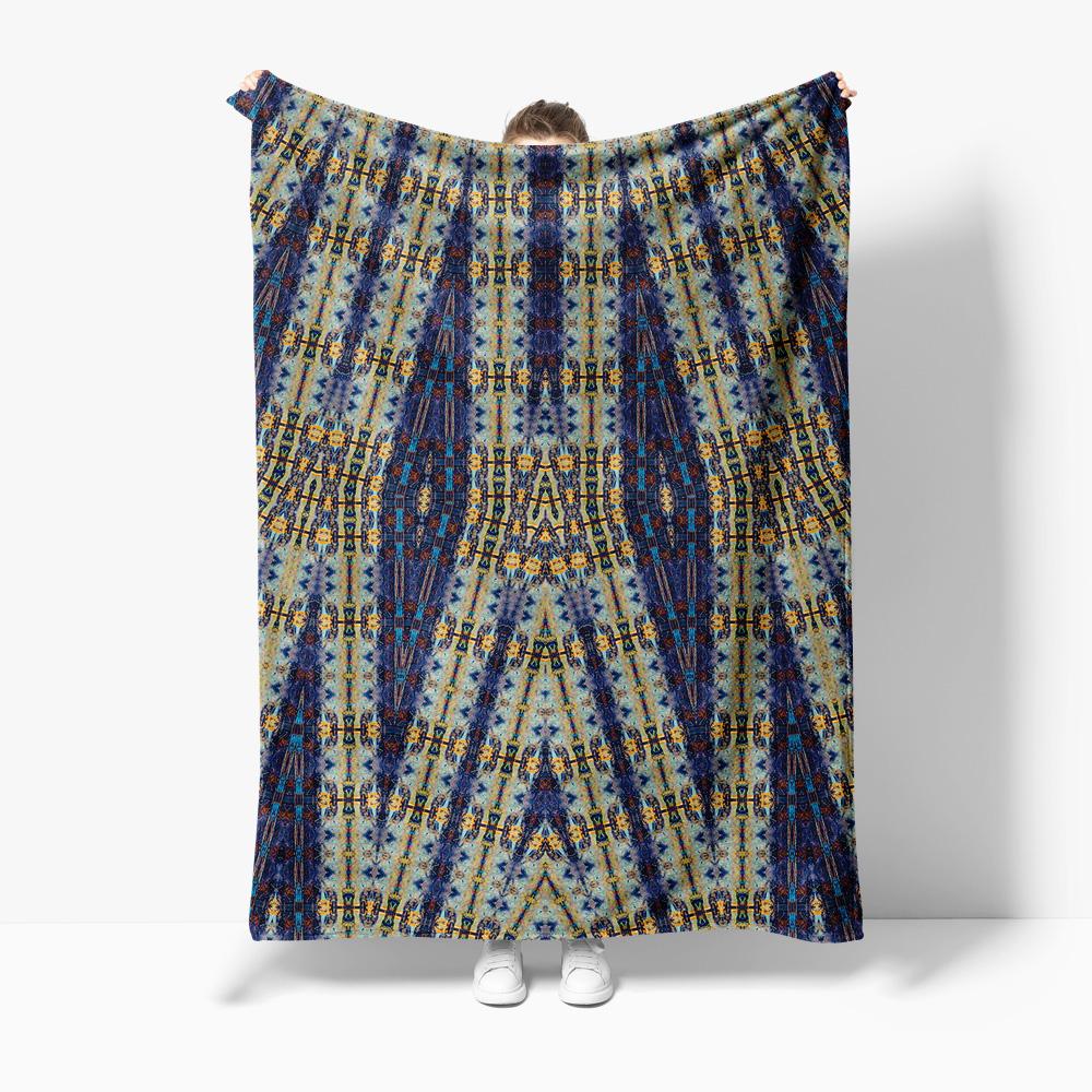 Богемное икат-плетение Плед с узором Племенной этнический принт Чехол на диван Декоративный плед для кровати для гостиной спальни 75x90cm