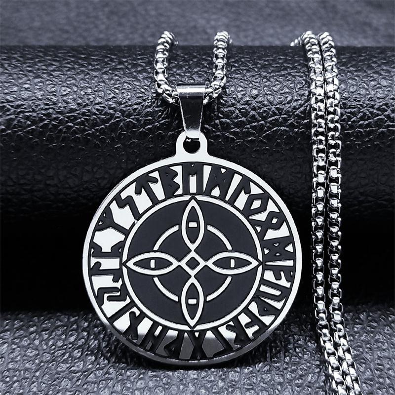 Colliers Nœud Celtique Irlandais Croissant Acier Inoxydable Lune Sorcière Amulette Chaîne de Protection Collier Bijoux collier luna N8145S1 gray