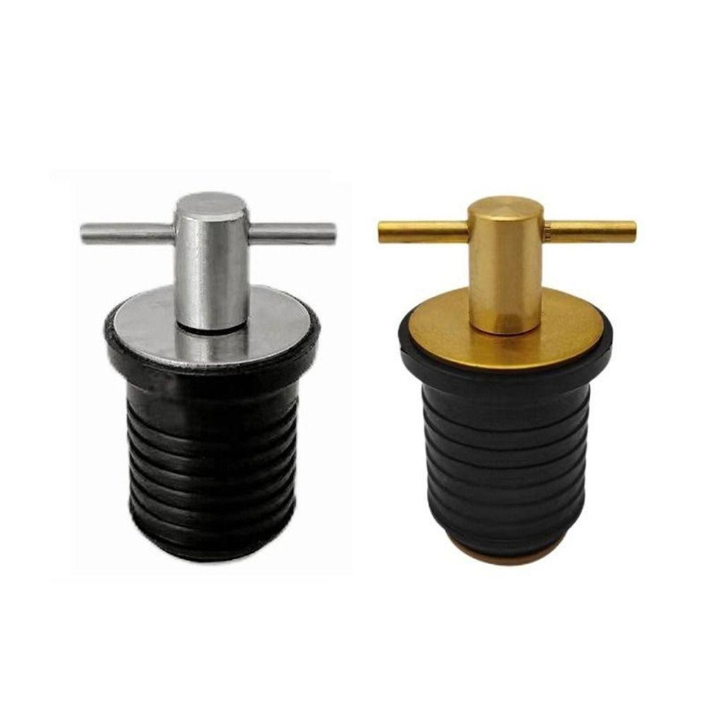 Brass/Stainless Steel Handle Boat Drain Plug T-Handle Blockage Twist Locks Drainage