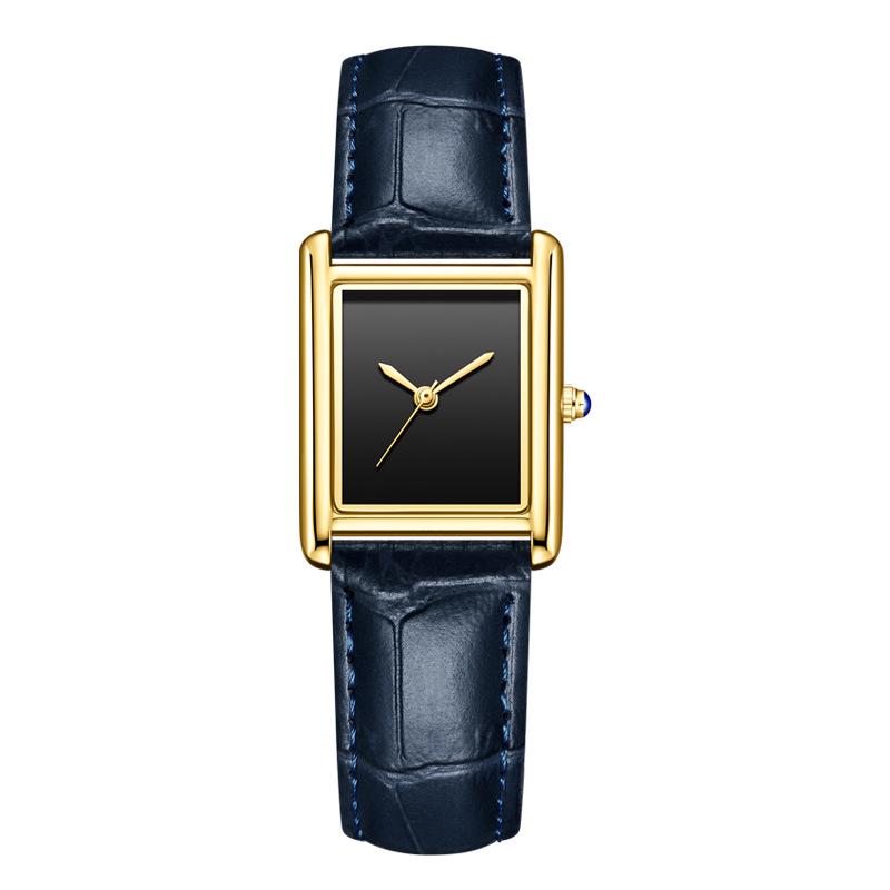 Leather Strap Square Quartz Couple Watches: Waterproof, Simple, Fashionable Design for Men and Women