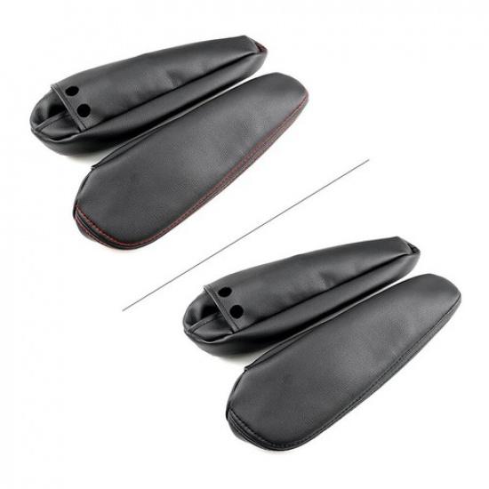 2x Front Seat Armrest Handle Leather Cover For Citroen C4 Peugeot 307 2008 2009