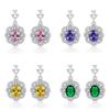 Heet Explosie Flits Hoge Koolstof Diamant Kleur Schat Duif Ei Flits Diamant Oorbellen Luxe Oorbellen