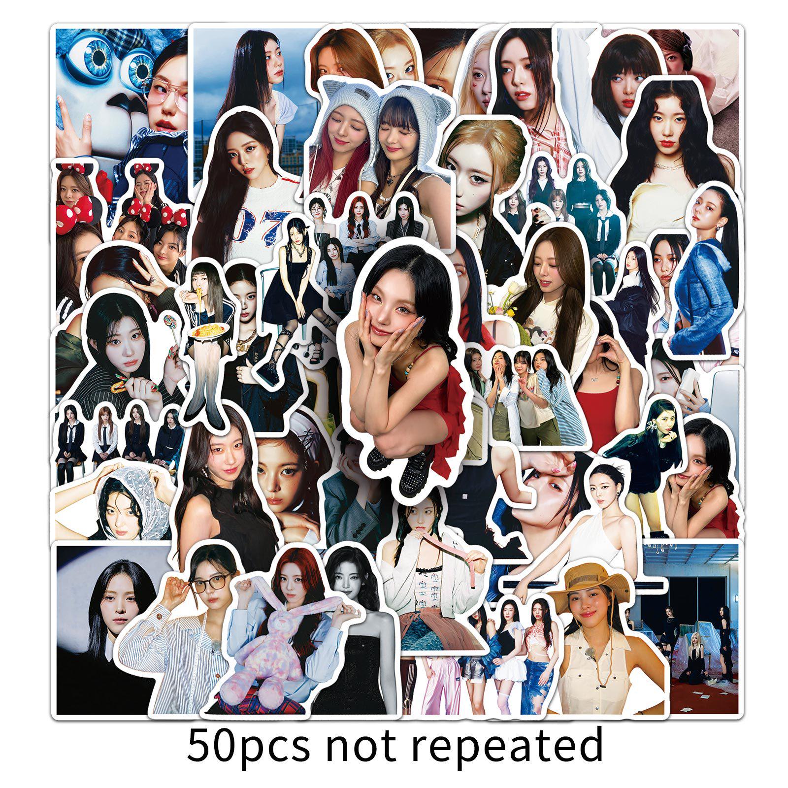 50 ITZY Graffiti Stickers: Korean Girl Group Decor for Bottles, Phone Cases, Notebooks.