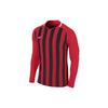 Striped Panel Logo Print Long Sleeve T-Shirt Men Tops Black Red AO2455-657