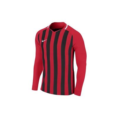 Striped Panel Logo Print Long Sleeve T-Shirt Men Tops Black Red AO2455-657
