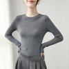 Women's 100% Pure Wool Seamless Round Neck Knit Sweater for Autumn/Winter